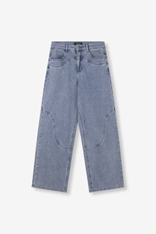 Wide leg jeans LUXI met suede zakken - Refined  Department