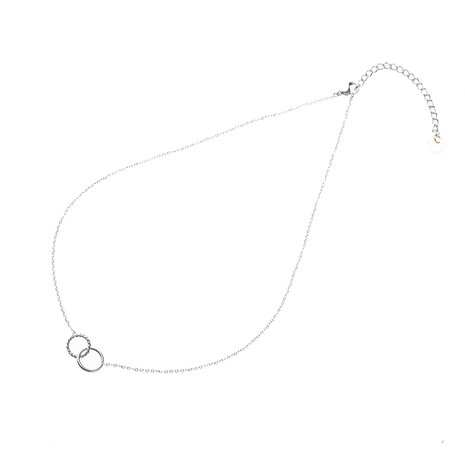 Ketting N2742-1 double hoop zilver - Day&Eve 