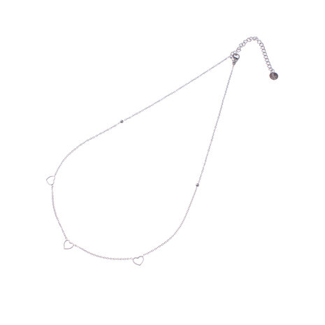 Ketting N3203-1 3 hearts zilver - Day&Eve 