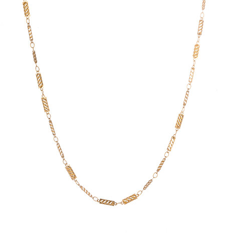 Ketting N3708-2 fishbone pattern necklace  goud - Day&Eve