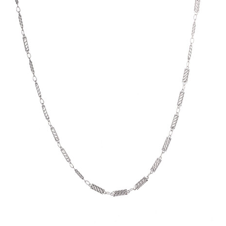 Ketting N3708-1 fishbone pattern necklace  zilver - Day&Eve 