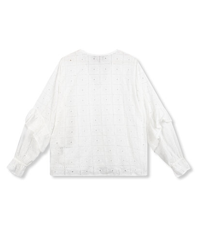Blouse broderie ruffle JONES wit - Refined Department