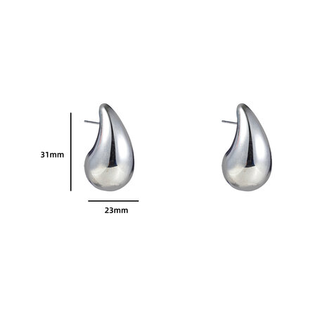 Oorbellen E4463-1- Haily drop 32mm zilver- Day&Eve 