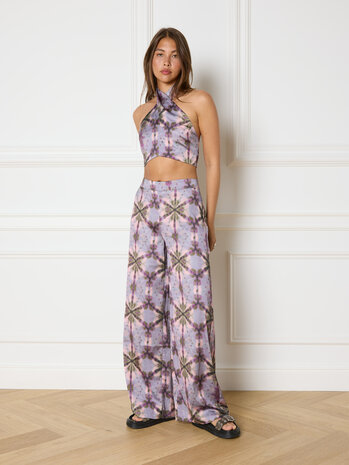 Broek satin Lucia paars - Refined Department