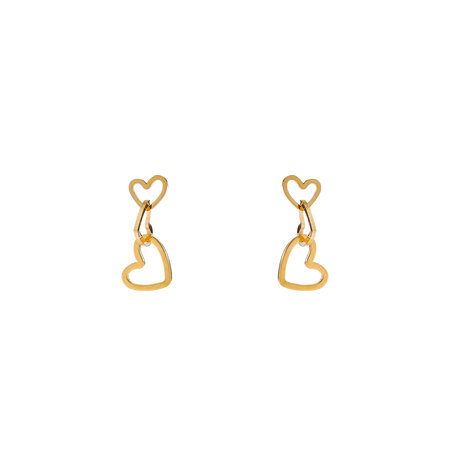 Oorbellen E4865-2 3 hearts earring goud - Day&Eve 