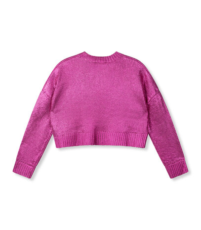 Trui/sweater cropped metallic May fuchsia - Refined Department
