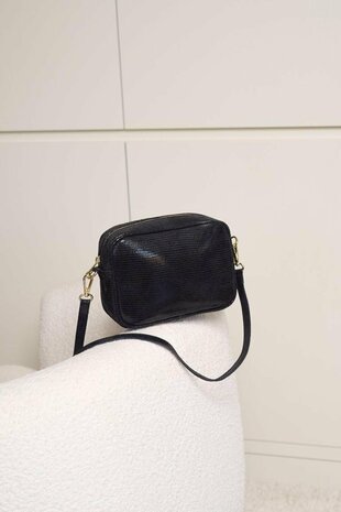 Tas You will shine leer Zwart- Baggyshop