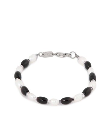 Armband Black pearl silver - George The Label