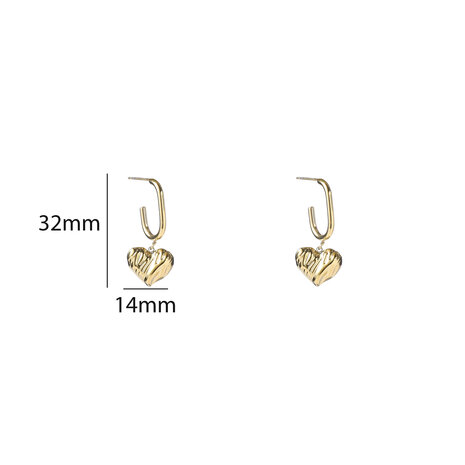 Oorbellen E5405-2 Heart hoop goud - Day&Eve 
