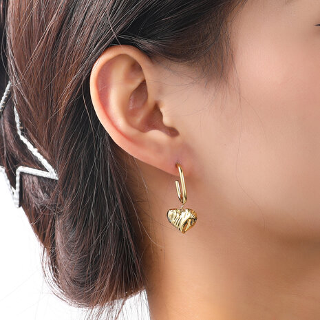 Oorbellen E5405-2 Heart hoop goud - Day&Eve 