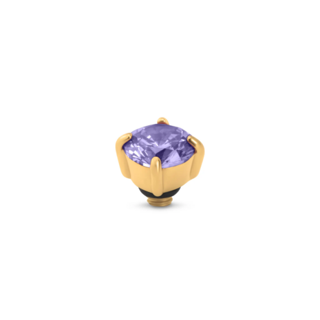 Steentje twisted Glint stone lavender 6 mm goud TMF1 - Melano