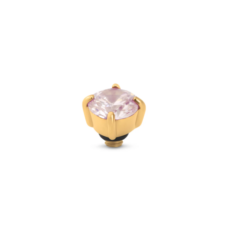 Steentje twisted Glint stone diamond light pink 6 mm goud TMF1 - Melano