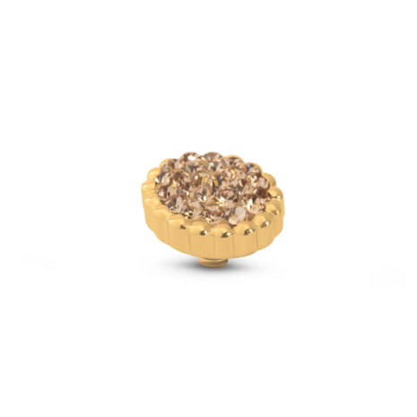 Steentje twisted Bali Flat stone champagne 9 mm goud TME9 - Melano
