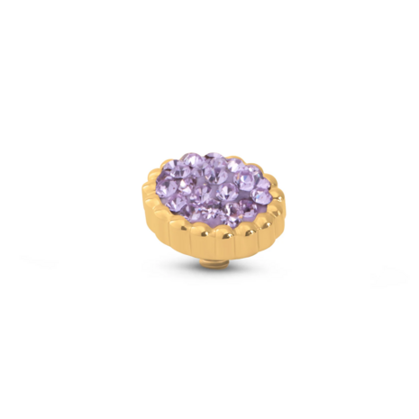 Steentje twisted Bali Flat stone lavender 9 mm goud TME9 - Melano