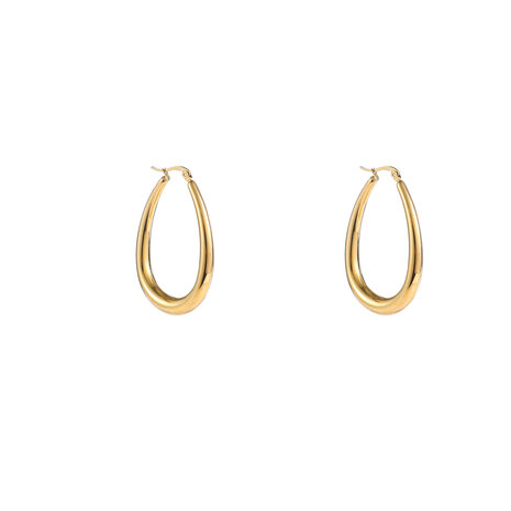 Oorbellen E5390-2 big oval hoop goud - Day&Eve