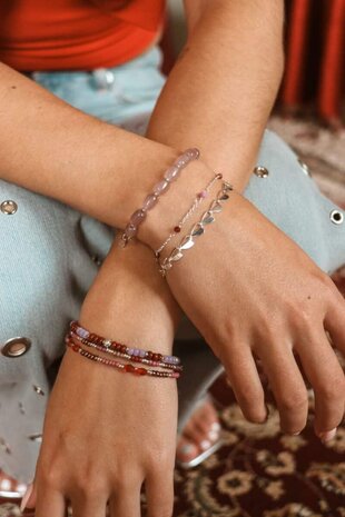 Armband Half heart zilver - Label Kiki