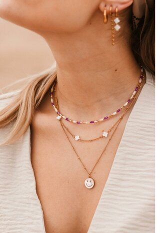 Ketting White clover goud - Label Kiki