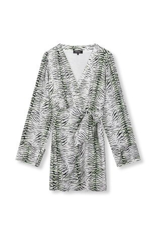 Jurk Liselle zebra groen zwart/wit - Refined Department