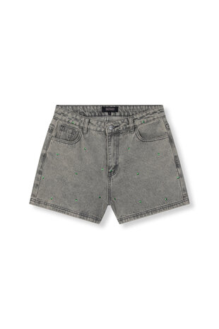 Short Zaar denim met metallic groene studs - Refined Department