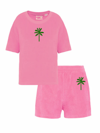 Set Badstof Palmtree Green Velvet - Pinned By K