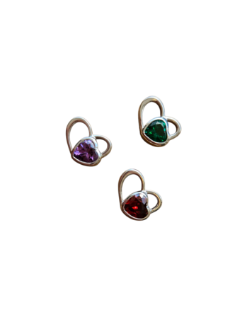 Birth stones hartje zilver (jan-dec) - Imotionals