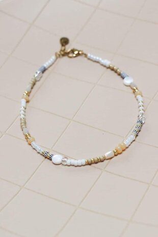 Enkelbandje LK303 Sand sparkle goud - Label Kiki