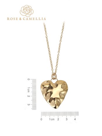 Ketting Big heart lang goud - Rose & Camellia