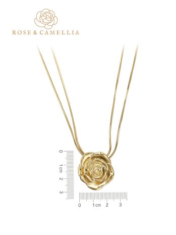 Ketting Rose lang goud - Rose & Camellia