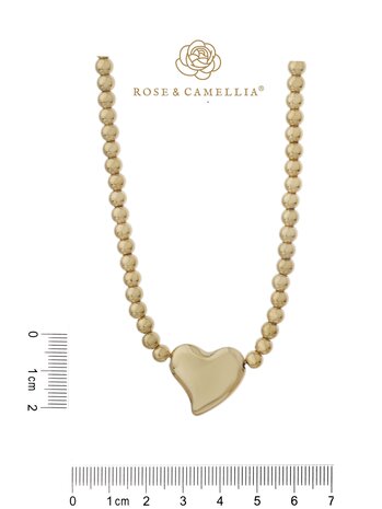 Ketting Heartbeat goud - Rose & Camellia