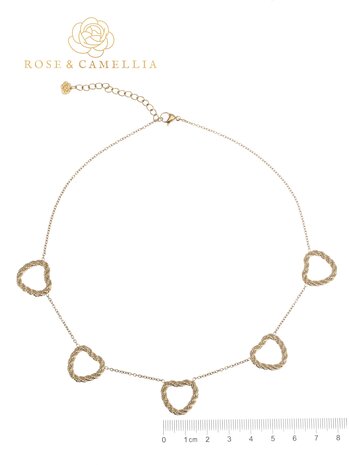 Ketting Open hearts goud - Rose & Camellia