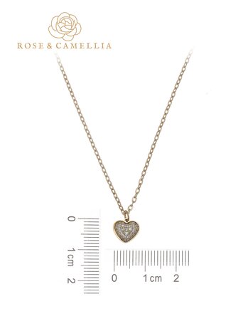 Ketting Diamond heart goud - Rose & Camellia