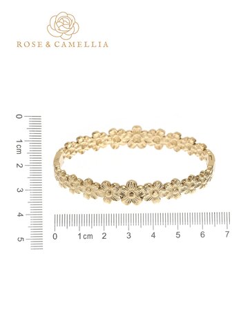 Armband bangle Flowers goud - Rose & Camellia