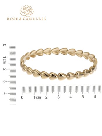 Armband bangle Hearts goud - Rose & Camellia