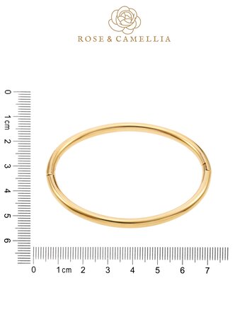 Armband bangle Round plain goud - Rose & Camellia