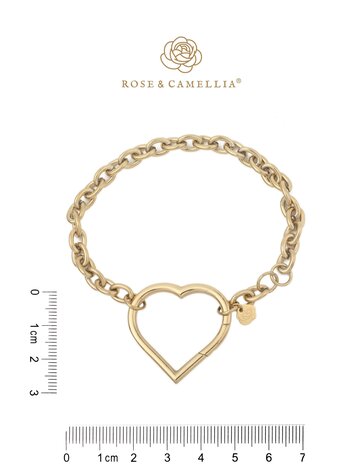 Armband Chain heart goud - Rose & Camellia