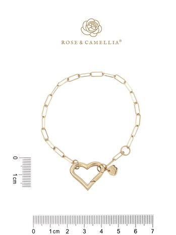 Armband Little chain heart goud - Rose & Camellia