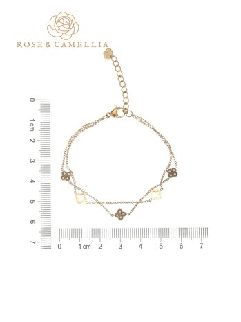 Armband Diamond clover goud - Rose & Camellia