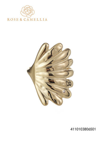 Ring leaf goud - Rose & Camellia