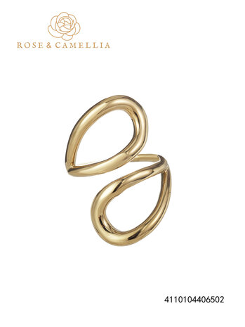 Ring open swirl goud - Rose & Camellia
