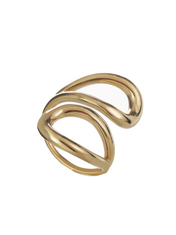 Ring open swirl goud - Rose & Camellia