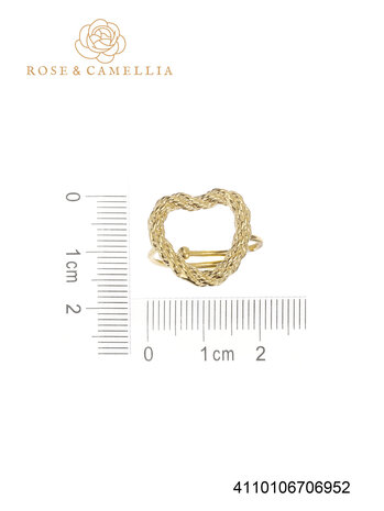 Ring chain heart goud - Rose & Camellia