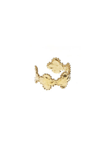 Ear cuff Clovers goud - Rose & Camellia