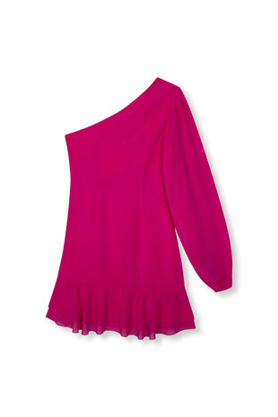 Jurk One shoulder Georgina roze - Refined Department