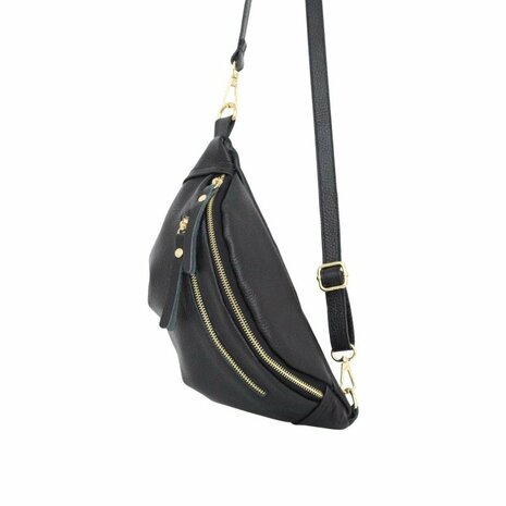 Tas Let's shine - zwart/goud - Baggyshop