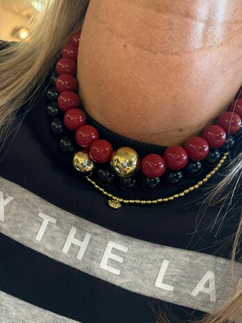 Ketting Chuncky beads zwart - Loffs