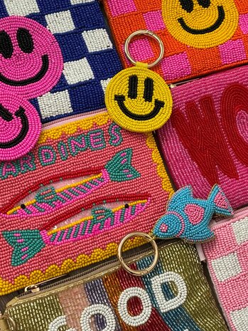 Sleutelhanger Smiley geel - Loffs