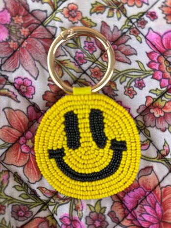 Sleutelhanger Smiley geel - Loffs