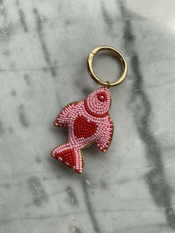 Sleutelhanger Vis roze/rood - Loffs