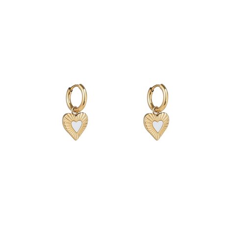 Oorbellen E5243-2 Pearly heart hoop goud - Day&Eve