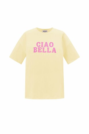 T-shirt Ciao Bella - geel